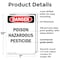Signmission Poison Hazardous Pesticide Danger Sign, Plastic, 7in W x 10in L, 2PK OS-2PACK-DS-P-710-V-1979 - alternate 4